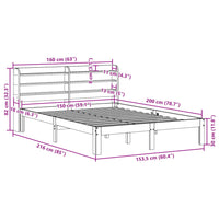 Bettgestell mit Kopfteil ohne Matratze 150x200 cm