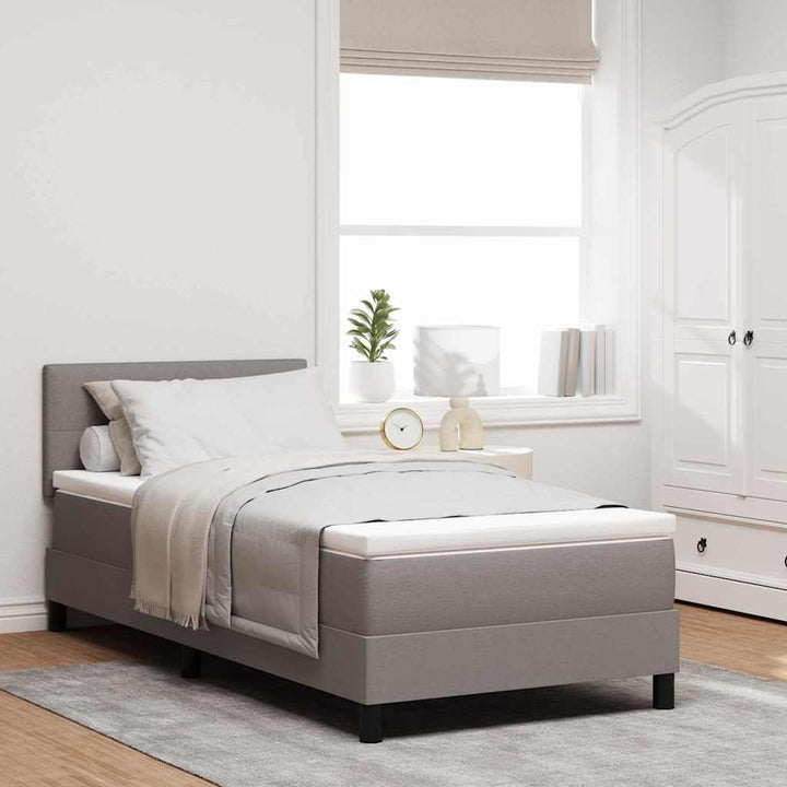 Boxspringbett mit Matratze mit Matratze Taupe 90 x 190 cm Stoff