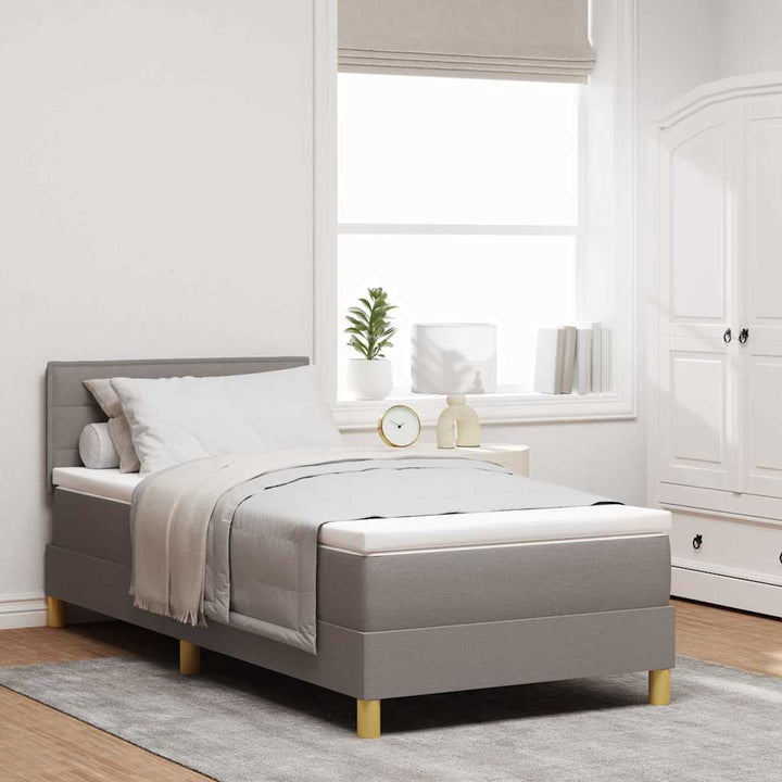 Boxspringbett mit Matratze mit Matratze Taupe 90 x 190 cm Stoff
