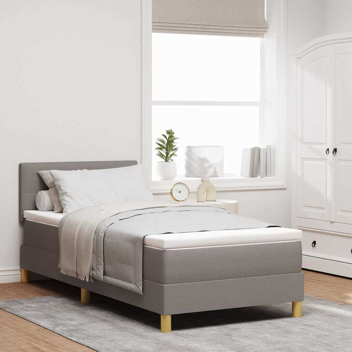 Boxspringbett mit Matratze mit Matratze Taupe 90 x 190 cm Stoff