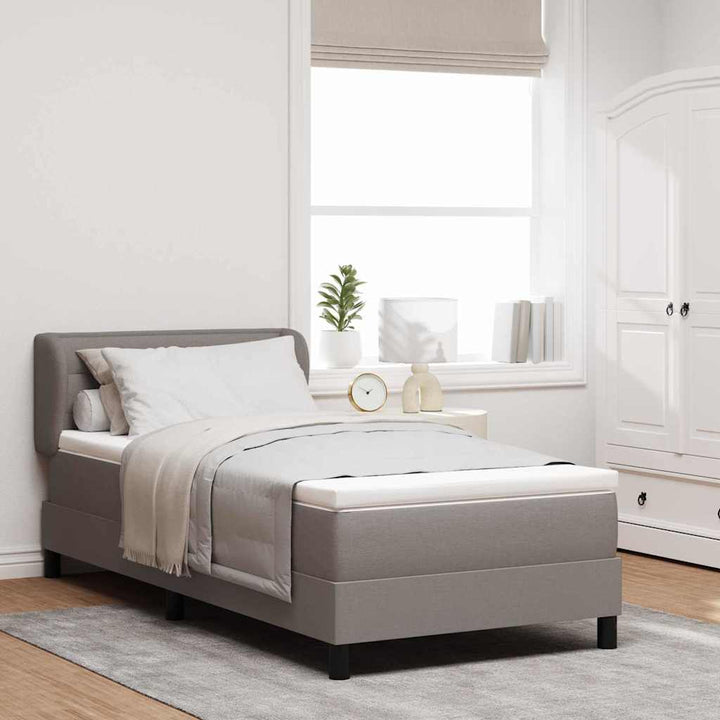 Boxspringbett mit Matratze mit Matratze Taupe 90 x 190 cm Stoff