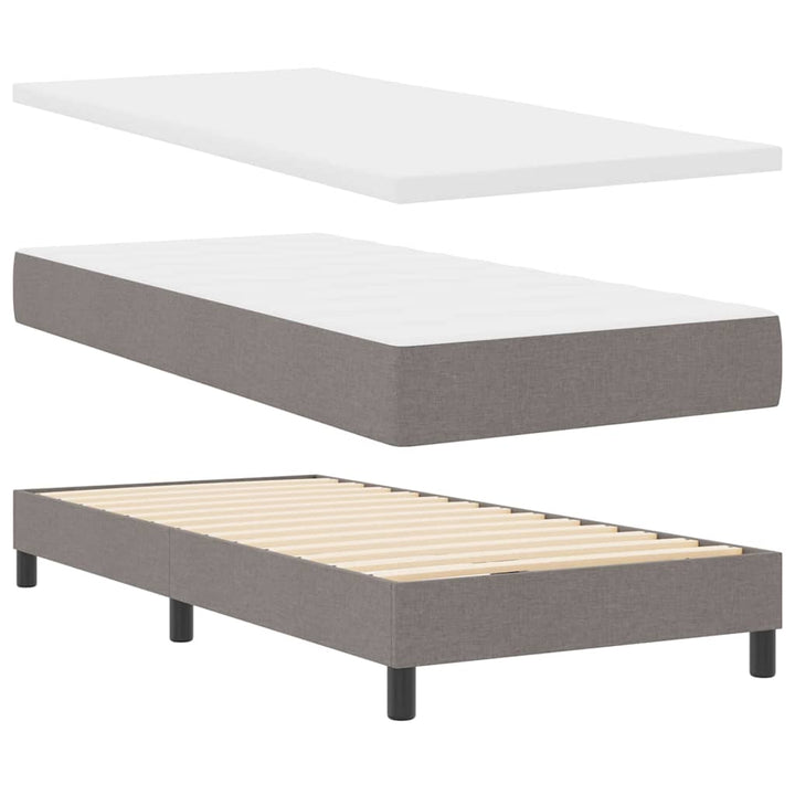 Boxspringbett mit Matratze mit Matratze Taupe 90 x 190 cm Stoff