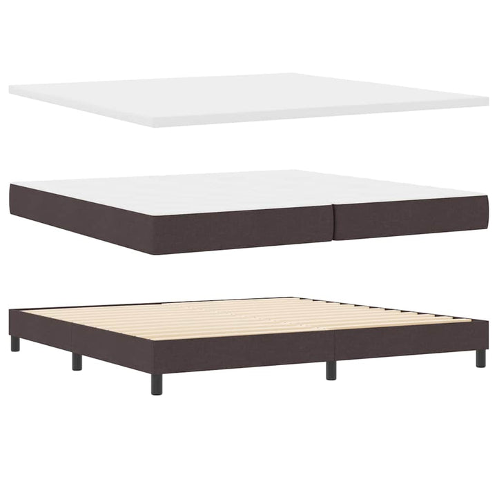 Boxspringbett mit Matratze Dunkelbraun 200 x 200 cm Stoff