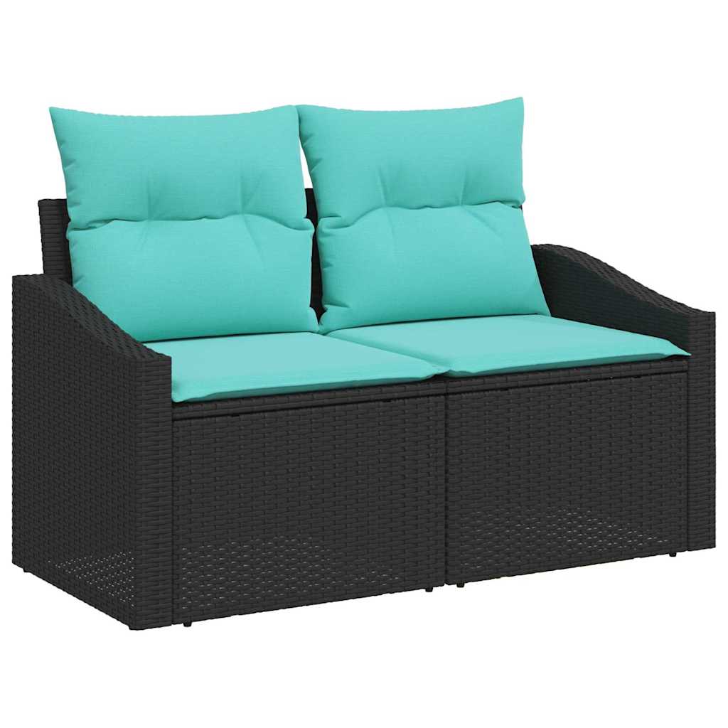 Garten Essgruppe mit Kissen 11 pcs Schwarz und Teal