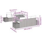 Garten Essgruppe mit Kissen 7 pcs Grau und Braun
