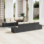 Garten Essgruppe mit Kissen 9 pcs Schwarz und Creme