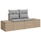 Garten Essgruppe mit Kissen 9 pcs Beige und Grau