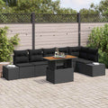 Garten Essgruppe mit Kissen 7 pcs Schwarz und Braun