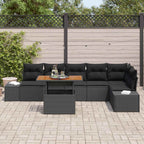 Garten Essgruppe mit Kissen 7 pcs Schwarz und Braun