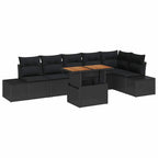 Garten Essgruppe mit Kissen 7 pcs Schwarz und Braun