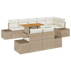 Garten Essgruppe mit Kissen 9 pcs Beige und Creme