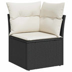 Garten-Sofa-Set mit Kissen 8 pcs Schwarz und Creme