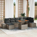 Garten-Sofa-Set mit Kissen 8 pcs Grau und Braun