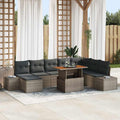 Garten Essgruppe mit Kissen 9 pcs Grau und Braun