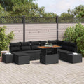 Garten Essgruppe mit Kissen 9 pcs Schwarz und Braun