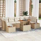 Garten Essgruppe mit Kissen 8 pcs Beige und Creme