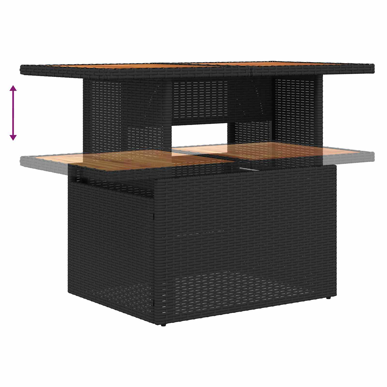 Garten Essgruppe mit Kissen 9 pcs Schwarz und Braun