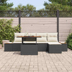 Garten Essgruppe mit Kissen 6 pcs Schwarz und Beige