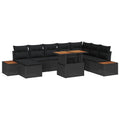 Garten Essgruppe mit Kissen 9 pcs Schwarz und Braun