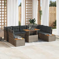Garten Essgruppe mit Kissen 10 pcs Grau und Braun