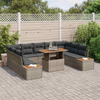 Garten Essgruppe mit Kissen 10 pcs Grau und Braun