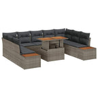 Garten Essgruppe mit Kissen 10 pcs Grau und Braun