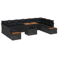 Garten Essgruppe mit Kissen 11 pcs Schwarz und Braun