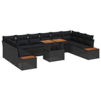 Garten Essgruppe mit Kissen 11 pcs Schwarz und Braun