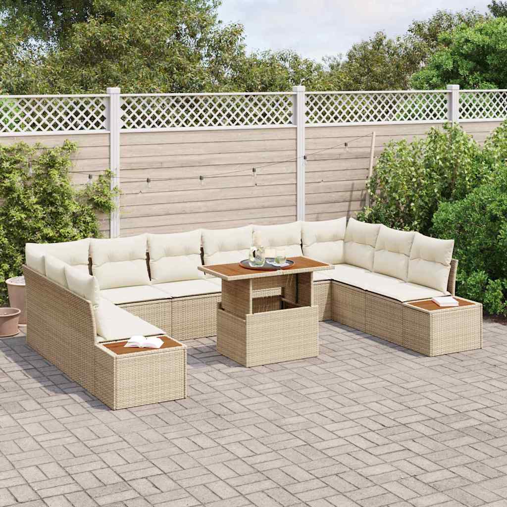 Garten Essgruppe mit Kissen 11 pcs Beige und Creme