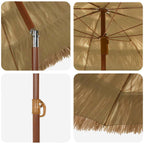 Garten-Sonnenschirm Natur 160 x 160 x 196 cm