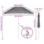 Garten-Sonnenschirm Natur 160 x 160 x 196 cm