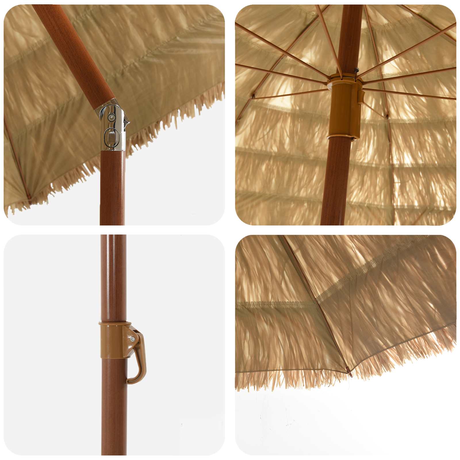 Garten-Sonnenschirm Natur 255 x 255 x 255 cm