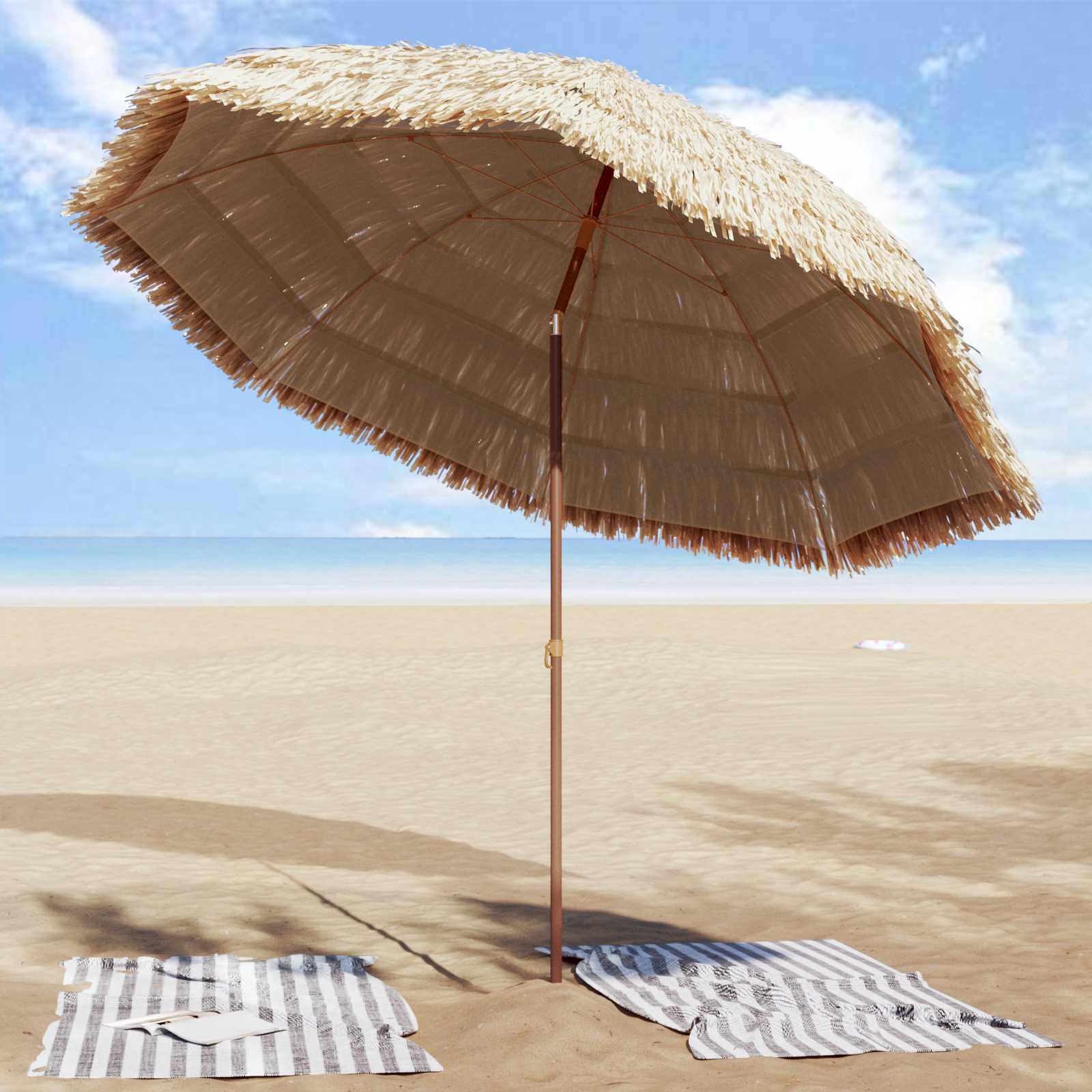 Garten-Sonnenschirm Natur 255 x 255 x 255 cm