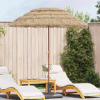 Strandparasol Natur 160 x 160 x 196 cm Polyester und Stahl