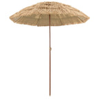 Strandparasol Natur 160 x 160 x 196 cm Polyester und Stahl