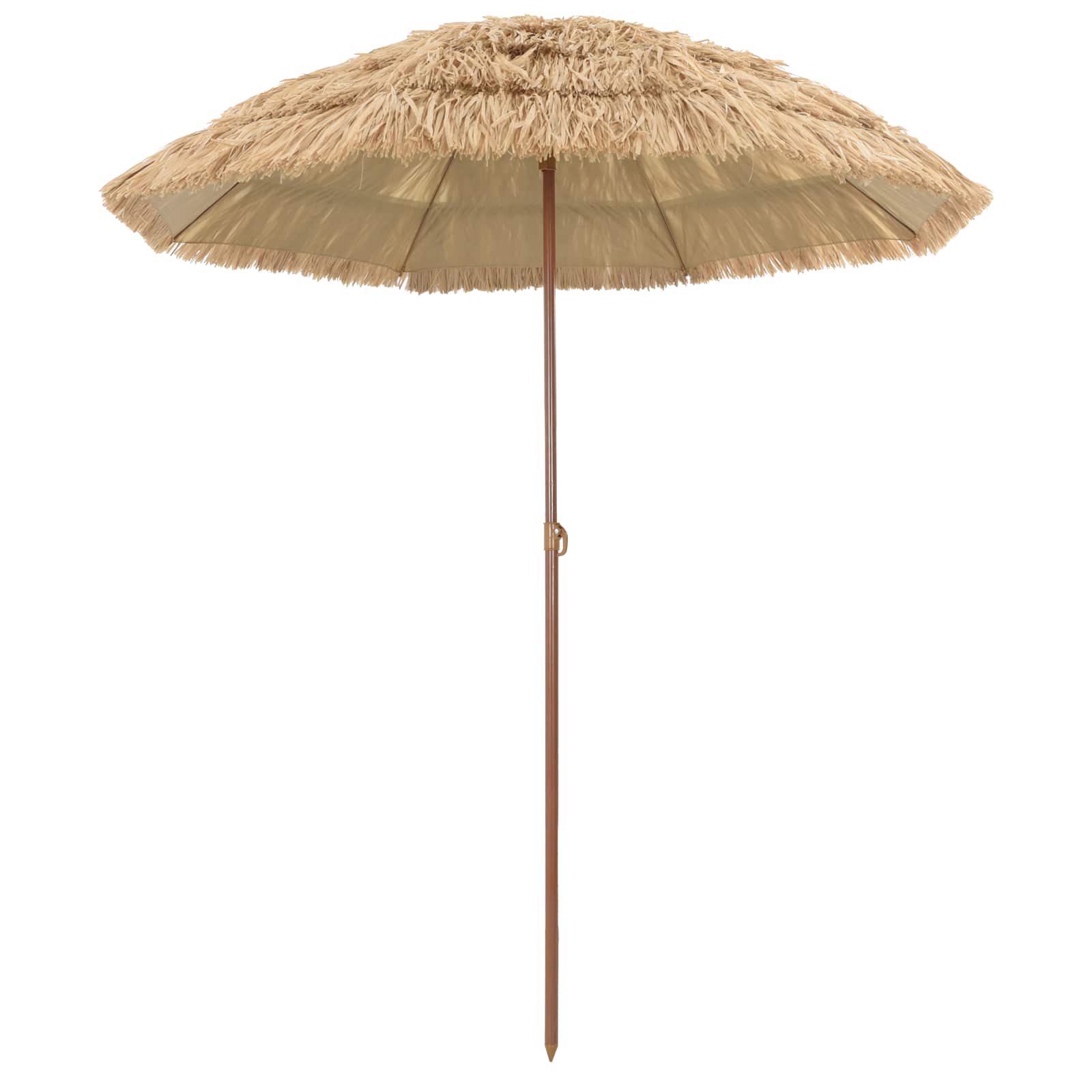 Strandparasol Natur 160 x 160 x 196 cm Polyester und Stahl