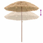 Strandparasol Natur 160 x 160 x 196 cm Polyester und Stahl