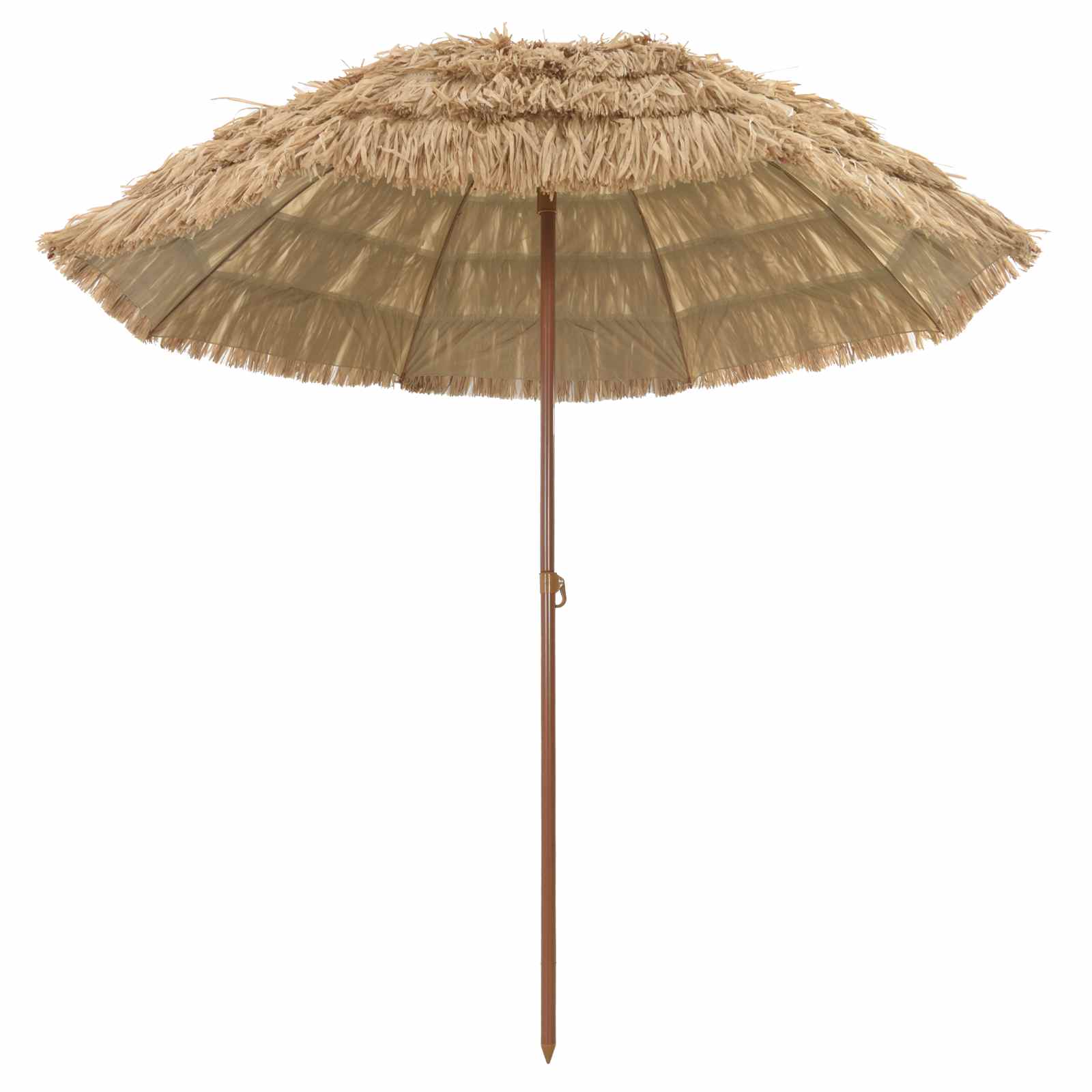 Strandparasol Natur 205 x 205 x 210 cm Polyester und Stahl