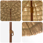 Strandparasol Natur 255 x 255 x 255 cm Polyester und Stahl