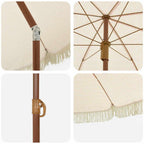 Strandparasol Gelb und Weiß 160 x 160 x 196 cm