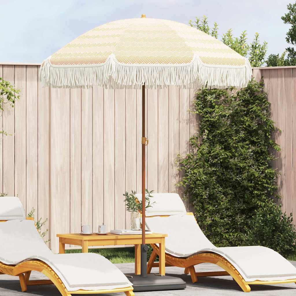 Strandparasol Gelb und Weiß 160 x 160 x 196 cm