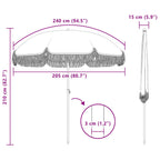 Strandparasol Gelb und Weiß 205 x 205 x 210 cm