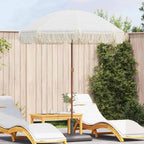 Strandparasol Grau und Weiß 160 x 160 x 196 cm