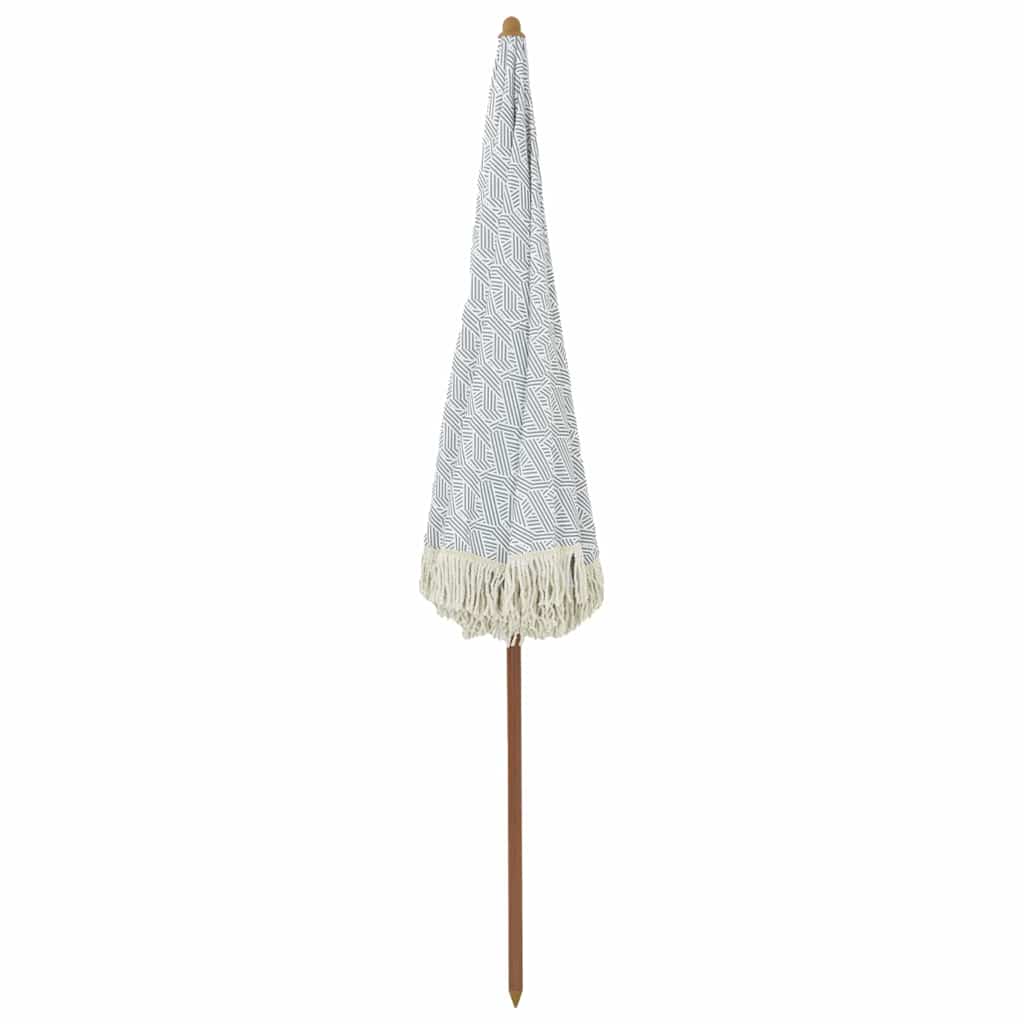 Strandparasol Grau und Weiß 205 x 205 x 210 cm