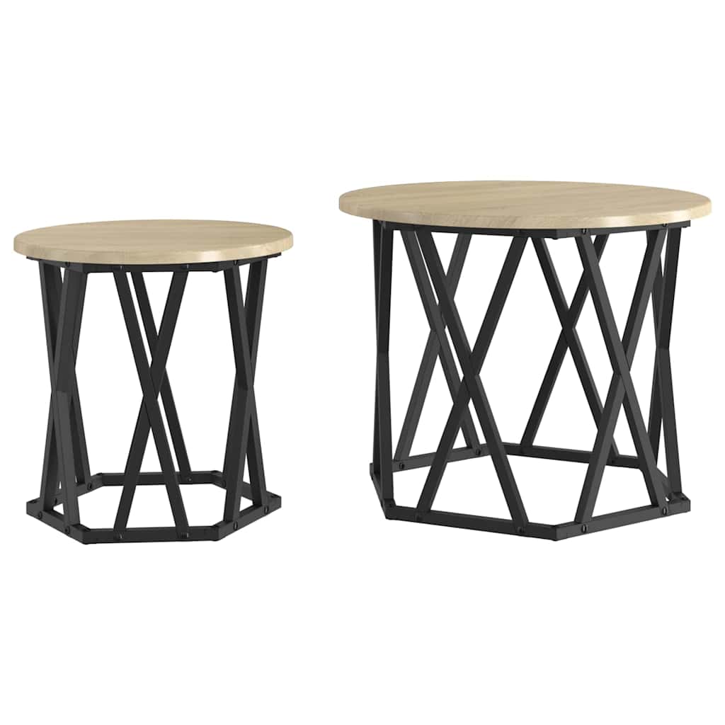 Beistelltisch 2 pcs Sonoma-Eiche Ingenieure Holz und Stahl