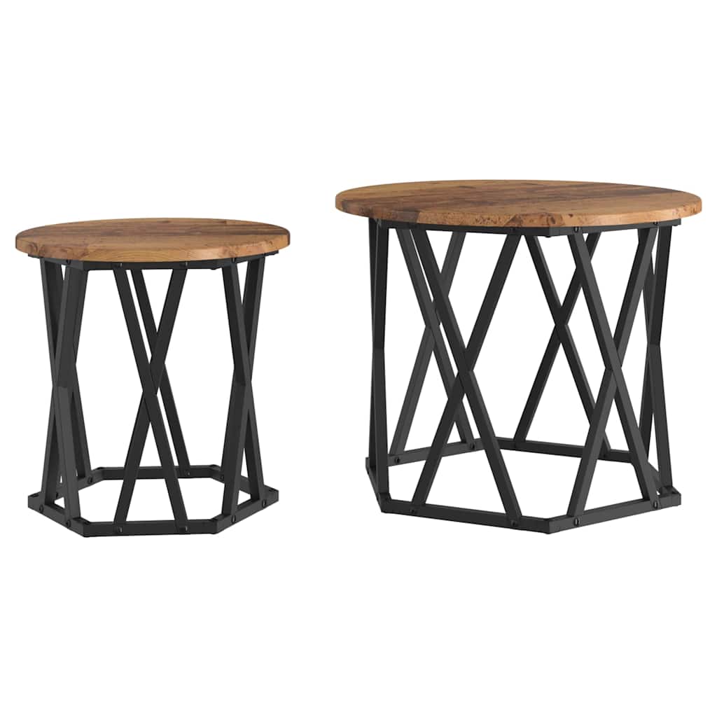 Beistelltisch 2 pcs Altholz Ingenieure Holz und Stahl