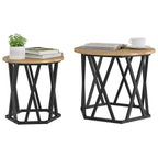 Beistelltisch 2 pcs Artisan-Eiche Ingenieure Holz und Stahl
