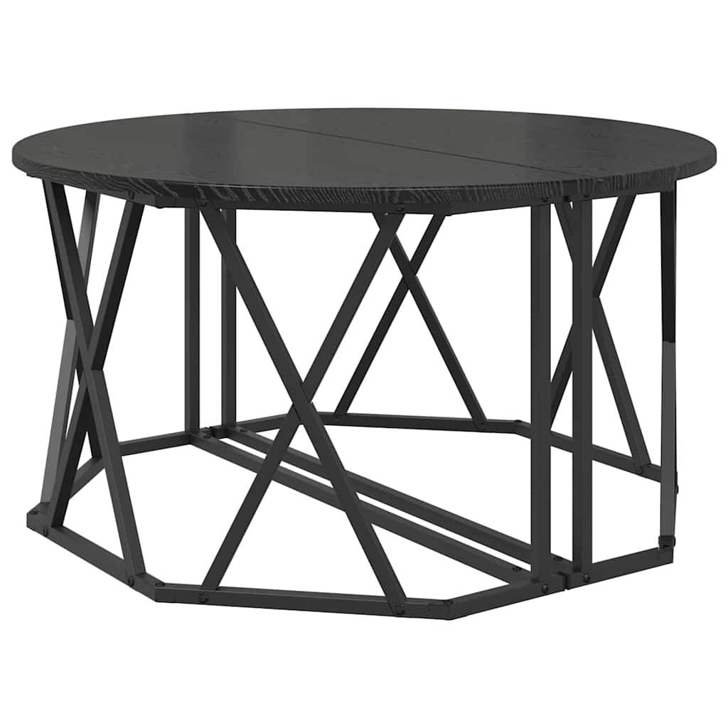 Couchtisch Schwarz Eichen-Optik 80 x 80 x 42 cm