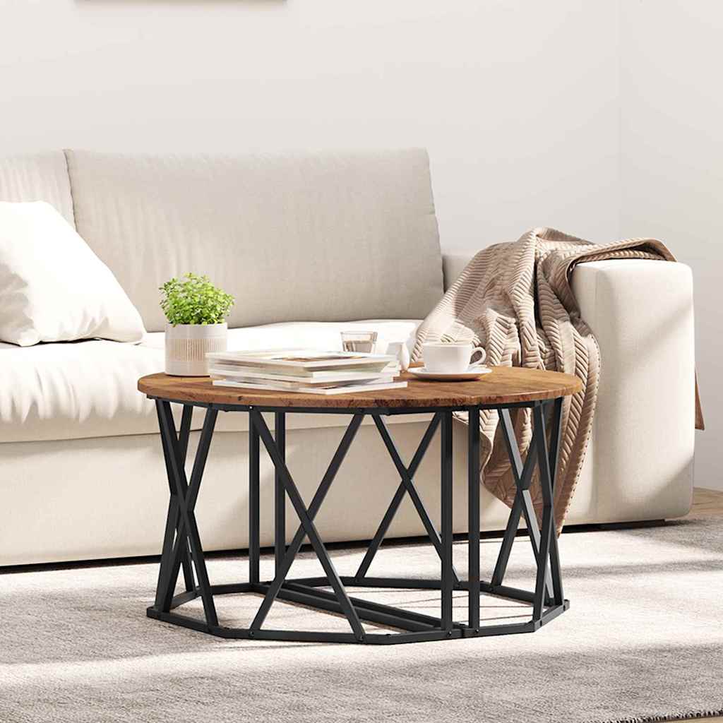 Couchtisch Altholz 80 x 80 x 42 cm Ingenieure Holz und Stahl