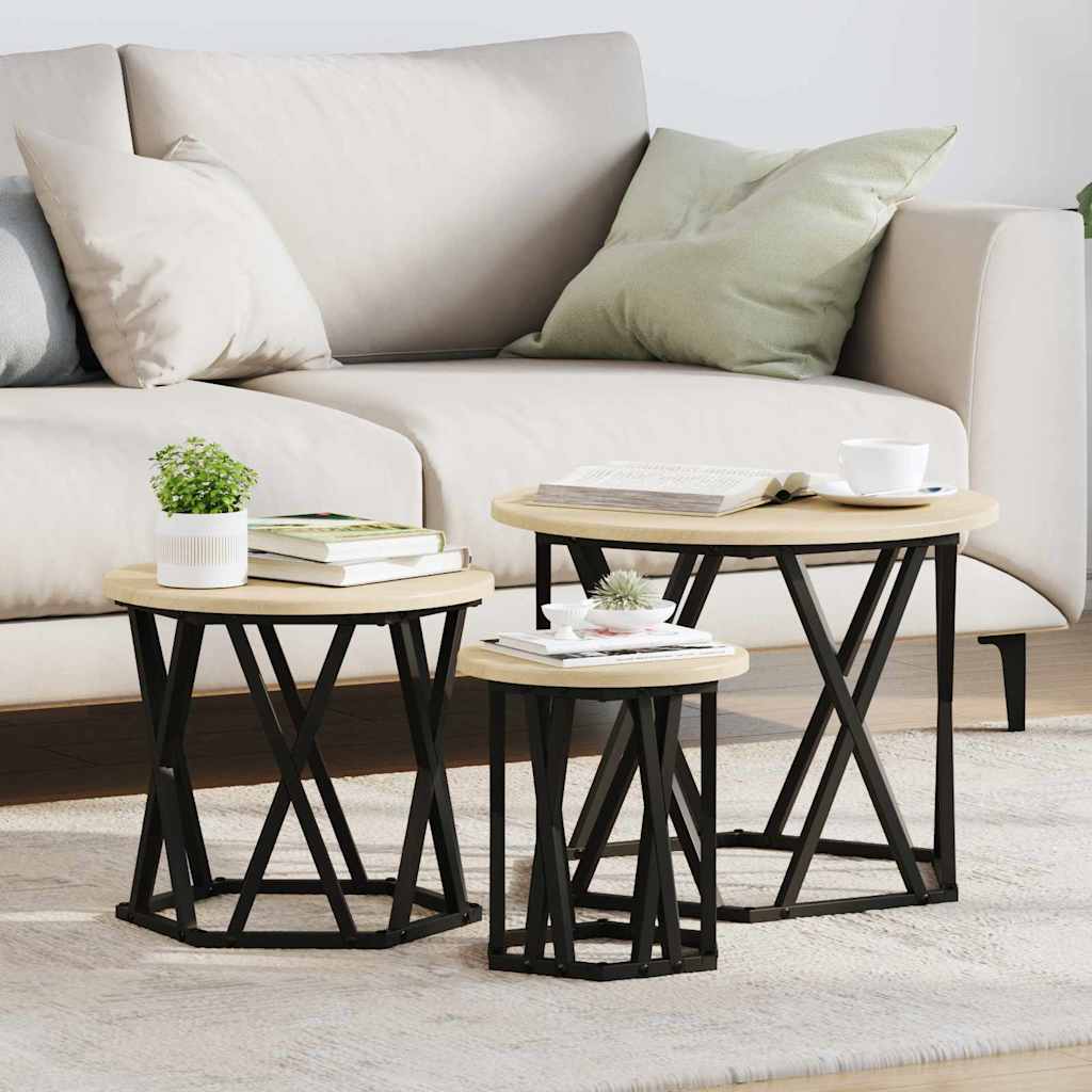 Nesting Beistelltisch 3 pcs Sonoma-Eiche